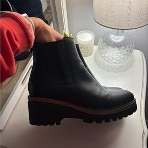 Black Leather Ankle Boots
